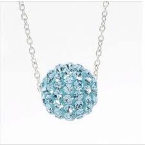 Swarovski Touchstone Pave Birthstone Necklace w/ Blue Crystals